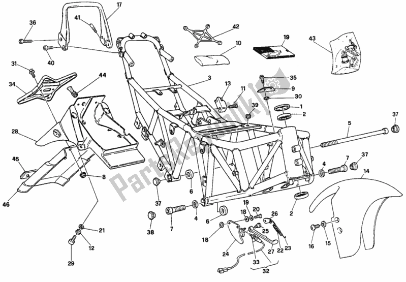 Todas as partes de Quadro Fm 007198 do Ducati Supersport 750 SS 1996